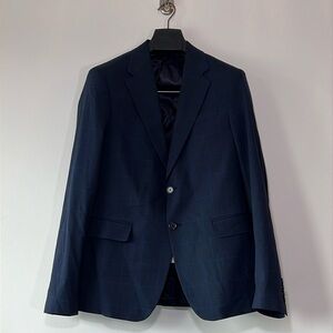 Zara Plaid Blazer Navy Blue Plaid